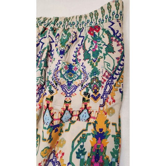 Zara Flowy Festival Boho XS Pants Abstract Artsy Lightweight Comfort - Picture 6 of 10